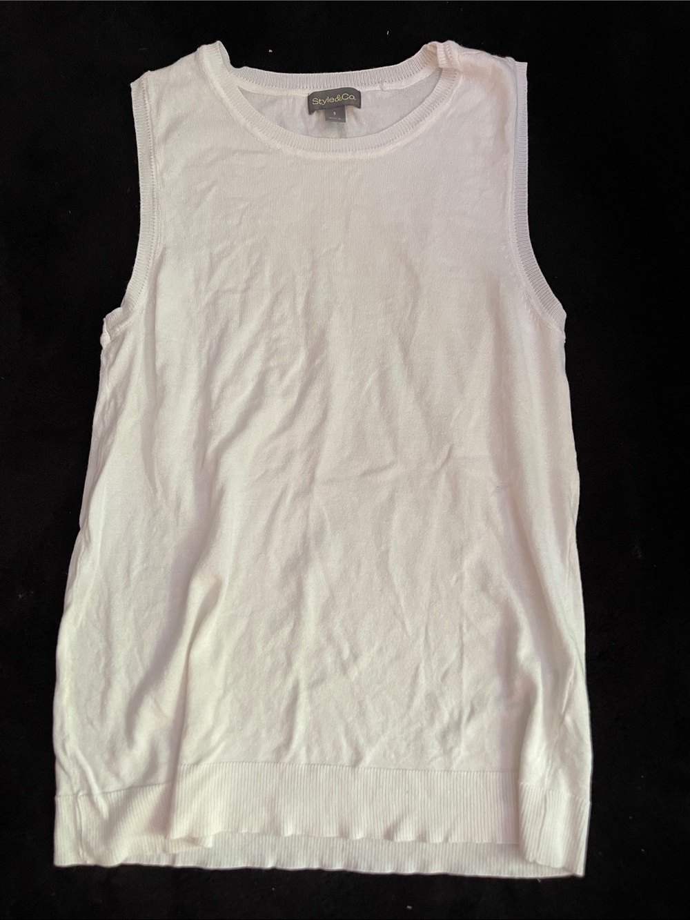 Style & Co. White Crewneck Sweater Vest